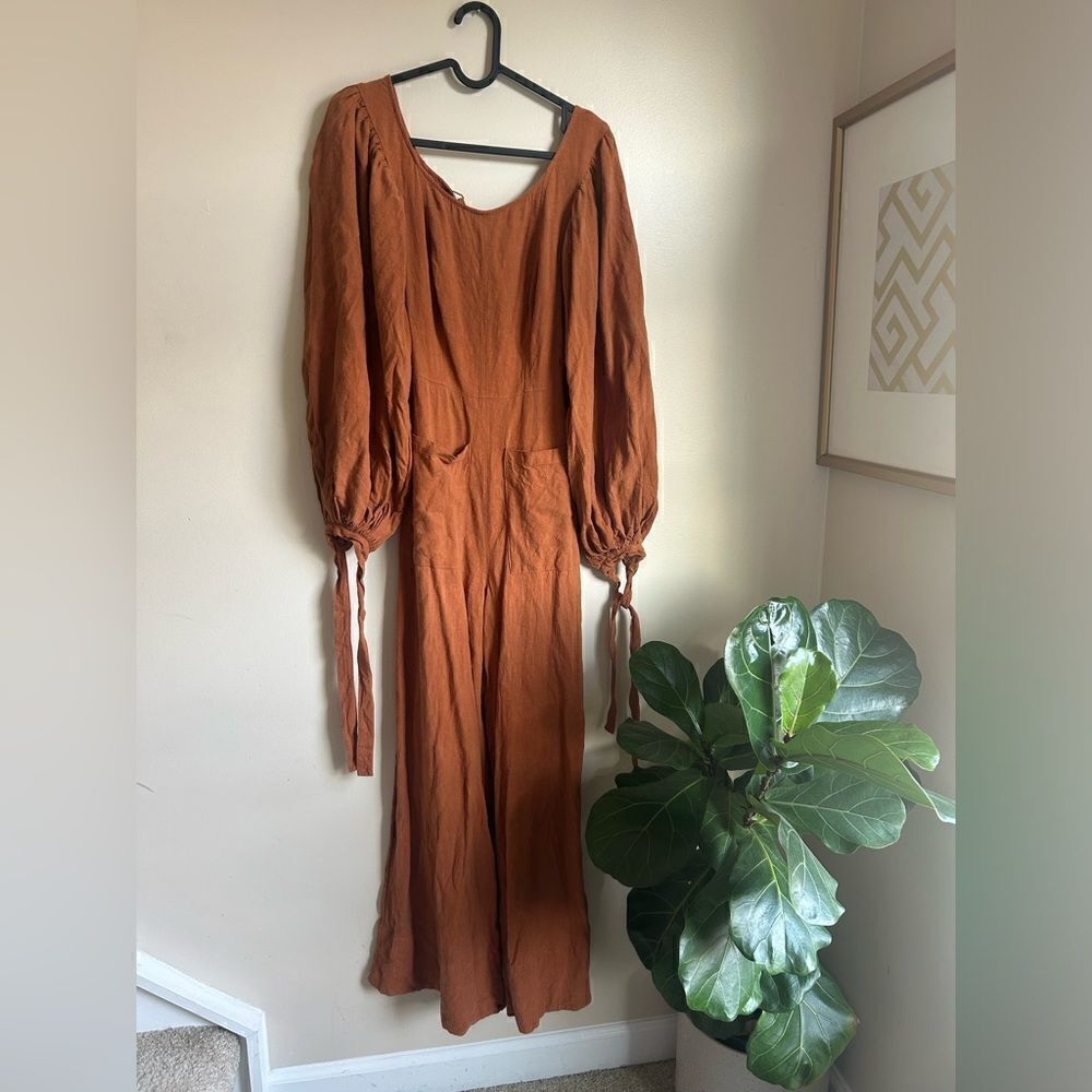 Free People Josie wide leg balloon sleeve jumpsuit - Picture 4 of 8